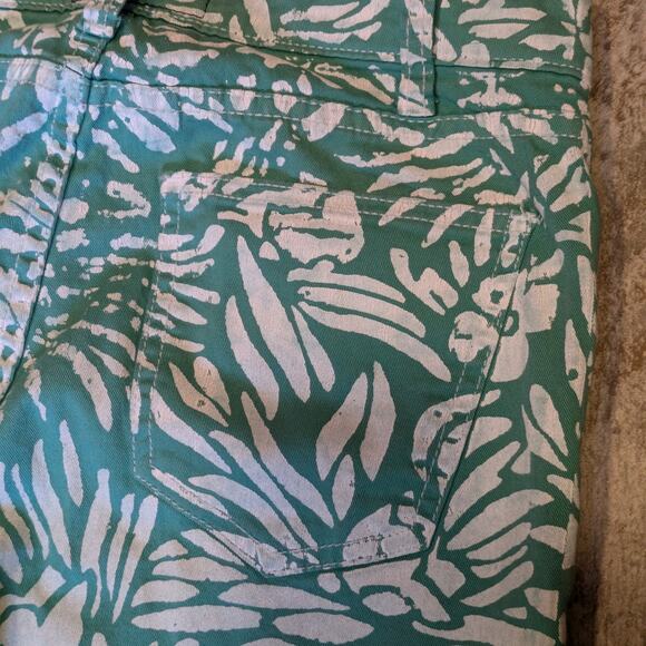 DVF x Current/Elliott Womens Sz 26-0 Jeans Painted Skinny Mint Floral High Waist - Picture 3 of 10